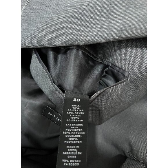 Van Heusen Mens Blazer Suit Jacket Size 46L Gray 2 Button Sport Coat Wedding - Picture 5 of 6